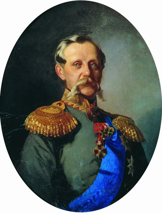 Portrait of Major General E.P. Samsonov, vintage artwork by Ivan Makarov, 12x8" (A4) Poster
