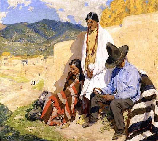 In the Land of Mañana, vintage artwork by Walter Ufer, 12x8" (A4) Poster