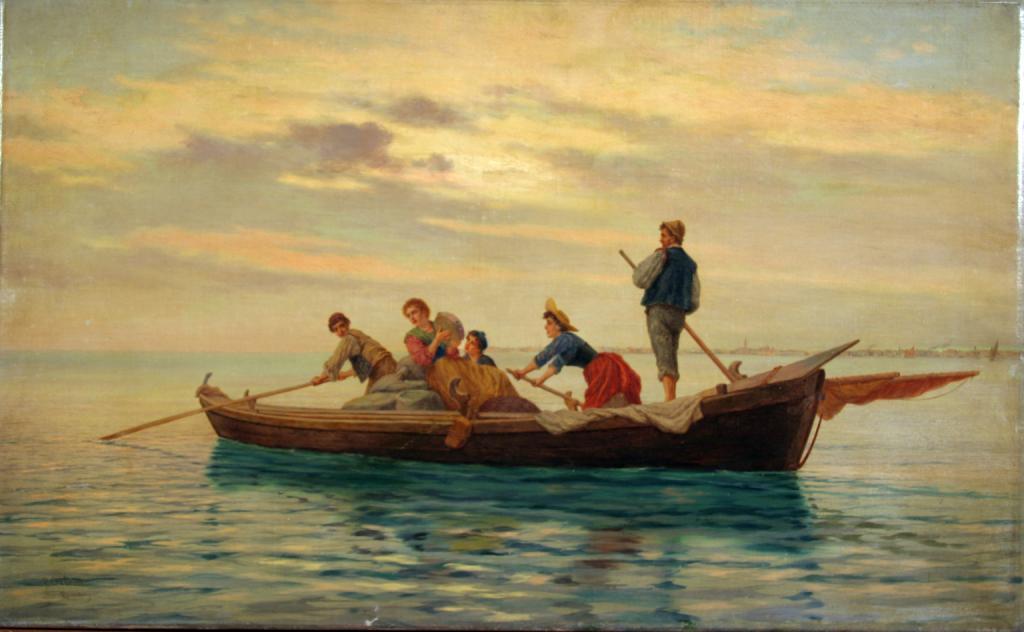 Seascape with Boat by Pietro Gabrini,A3(16x12")Poster