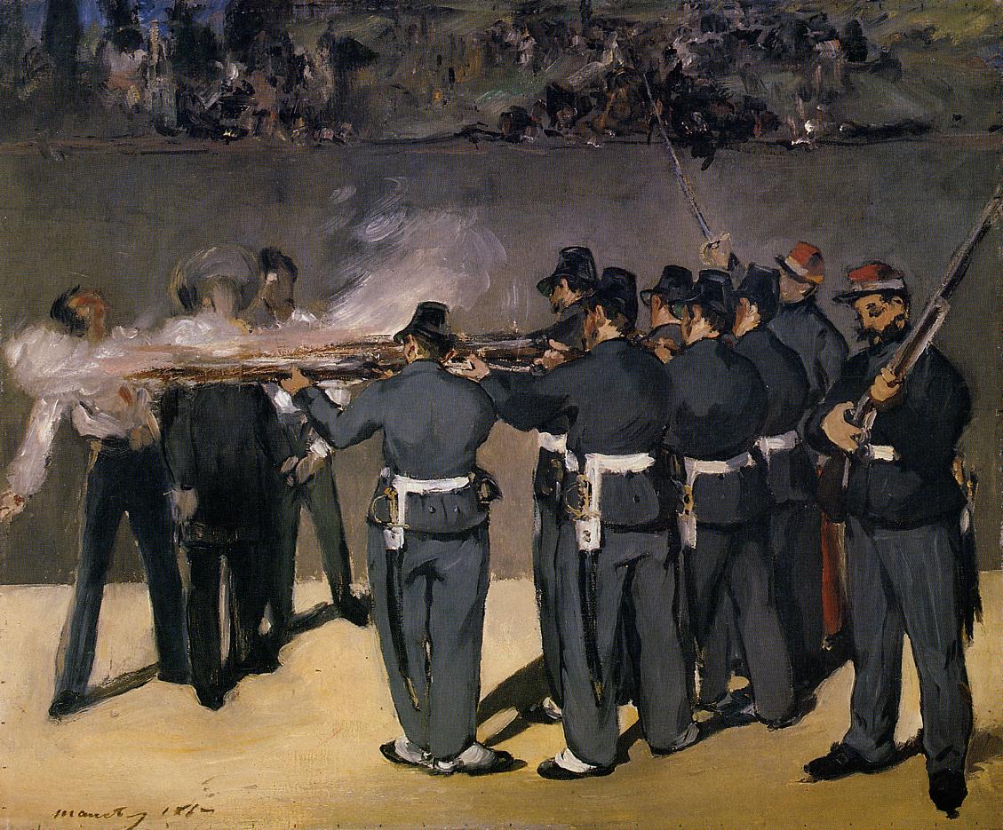The Execution of the Emperor Maximillian, vintage artwork by Édouard Manet, 12x8" (A4) Poster