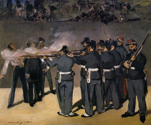 The Execution of the Emperor Maximillian, vintage artwork by Édouard Manet, 12x8" (A4) Poster