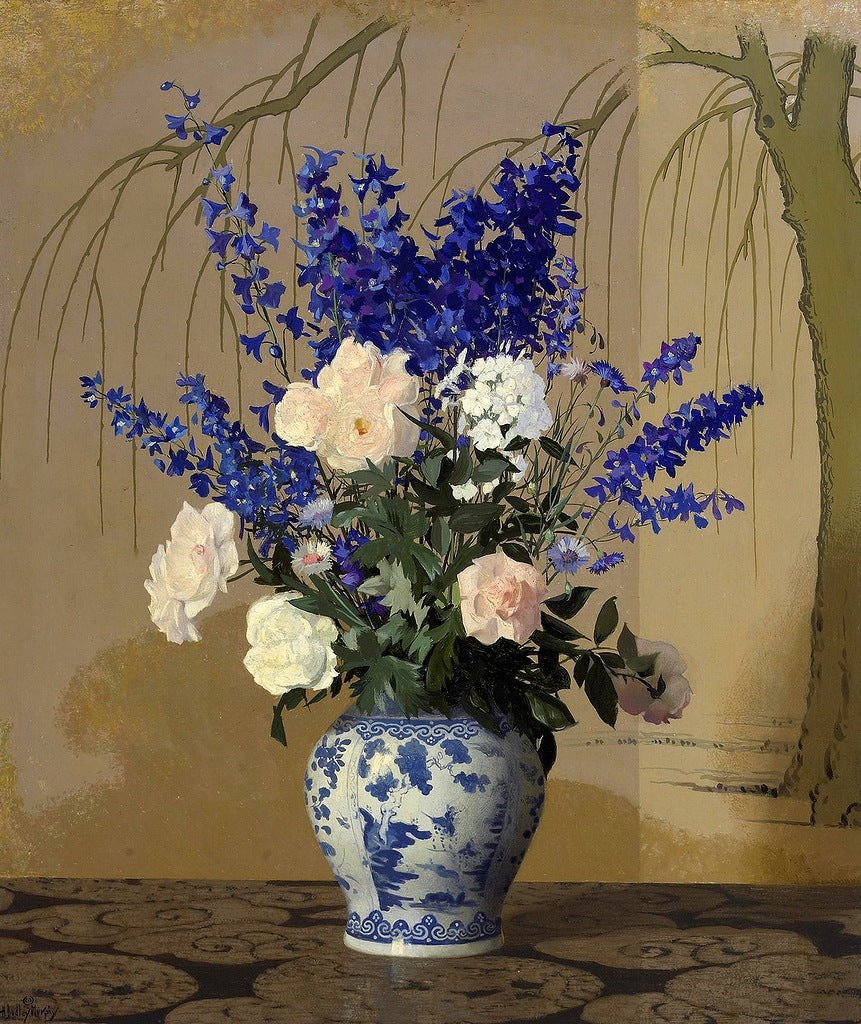  in a Blue and White Porcelain Vase by Hermann Dudley Murphy,A3(16x12")Poster