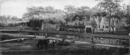 View of the Country House Oversteen, vintage artwork by Pieter Jansz. van Asch, 12x8" (A4) Poster