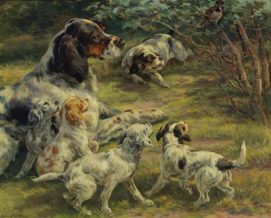 The Curious Pups, vintage artwork by Edmond H. Osthaus, 12x8" (A4) Poster