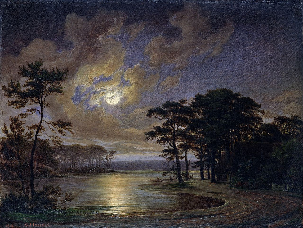 Holstein Sea by  Moonlight, vintage artwork by Georg Haeselich, A3 (16x12") Poster Print