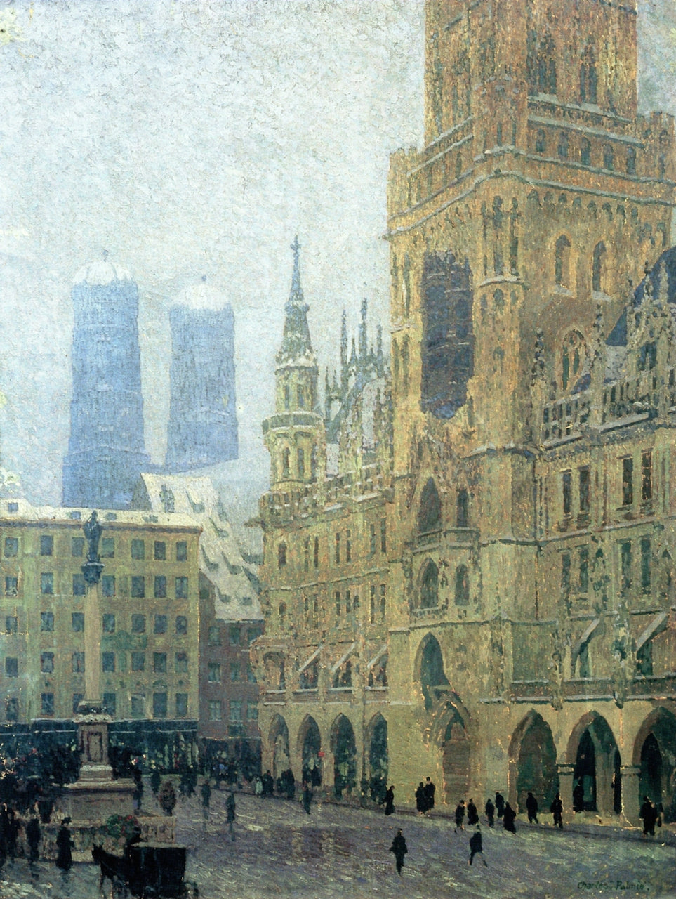 Marienplatz by Charles Johann Palmie,A3(16x12")Poster