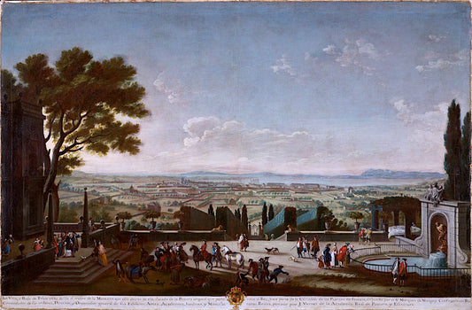 View of the Town and Harbor of Toulon, vintage artwork by Juan Patricio Morlete Ruiz, 12x8" (A4) Poster