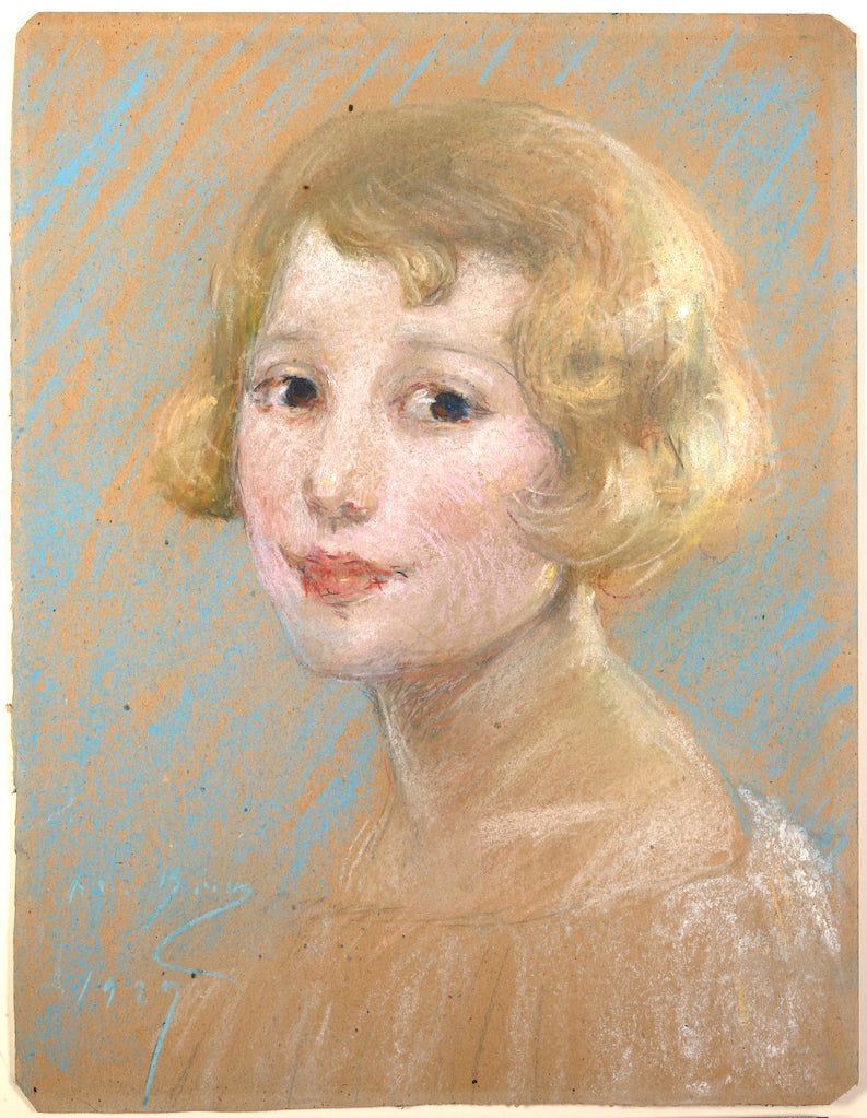 Blond Girl, vintage artwork by Alice Pike Barney, 12x8" (A4) Poster