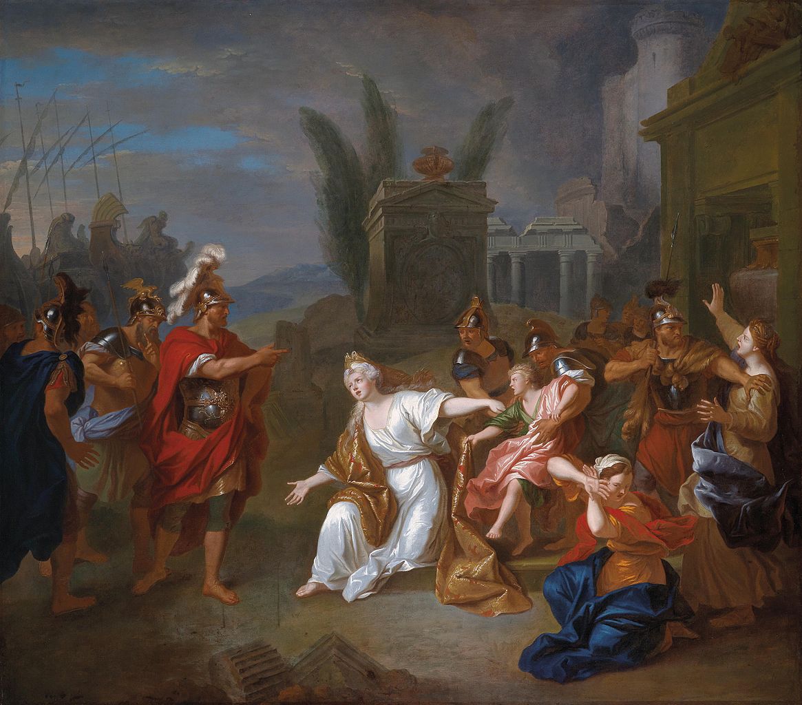 Andromache Entrusting her Son Astyanax to Odysseus, vintage artwork by Louis de Silvestre, 12x8" (A4) Poster