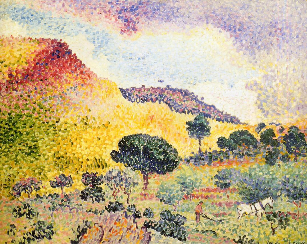 La Chaine des Maures, vintage artwork by Henri-Edmond Cross, 12x8" (A4) Poster