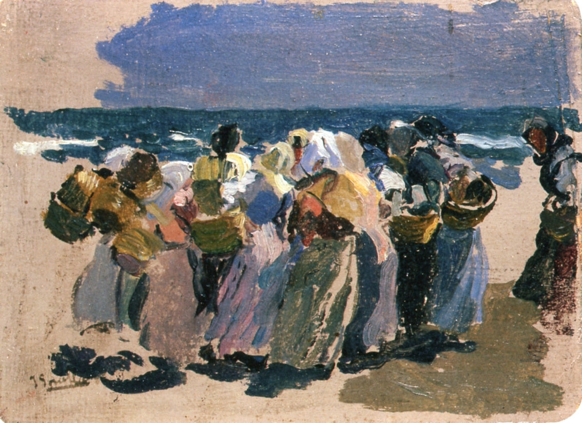 The Beach, Valencia (Fishwives) by Joaquin Sorolla y Bastida,A3(16x12")Poster