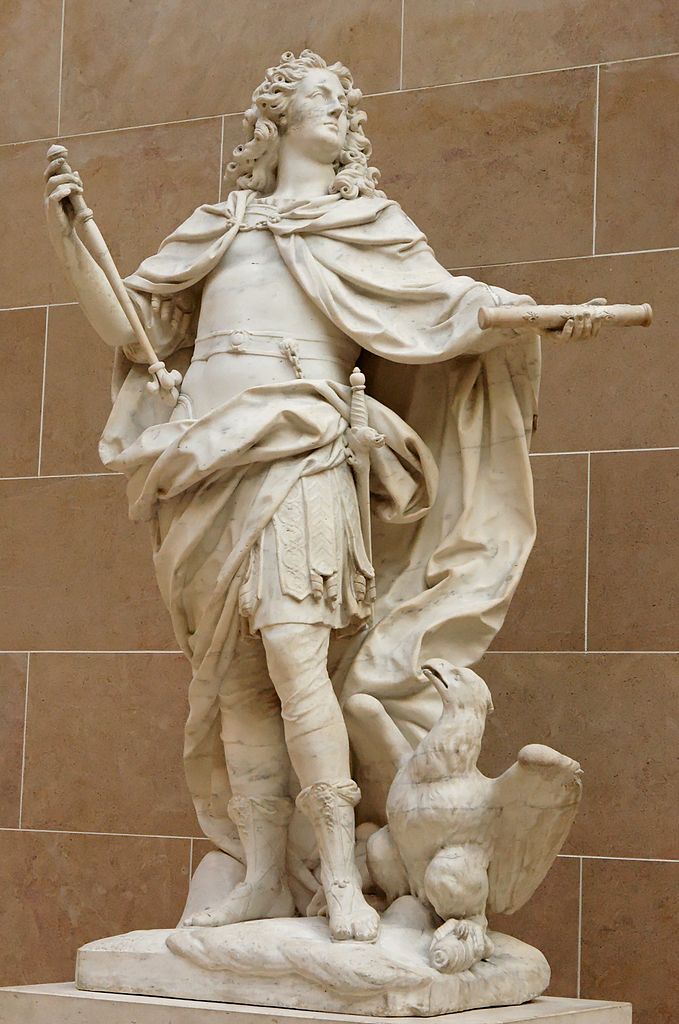 Louis XV (1710-74) as Jupiter, vintage artwork by Nicolas Coustou, 12x8" (A4) Poster