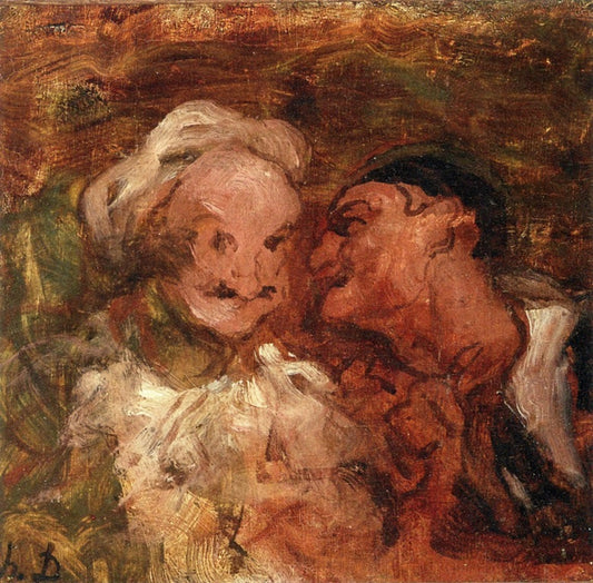 Crespin and Silvestre, vintage artwork by Honore Daumier, A3 (16x12") Poster Print