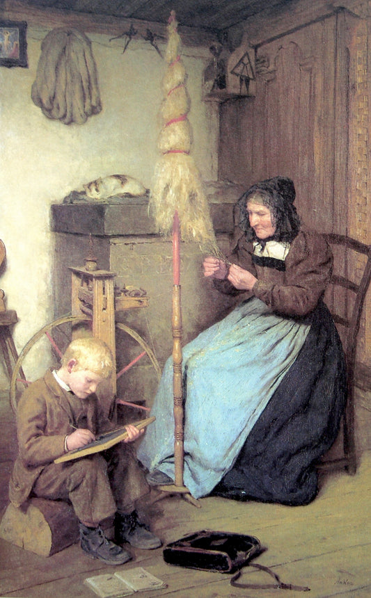 Common Work, vintage artwork by Albert Anker, 12x8" (A4) Poster