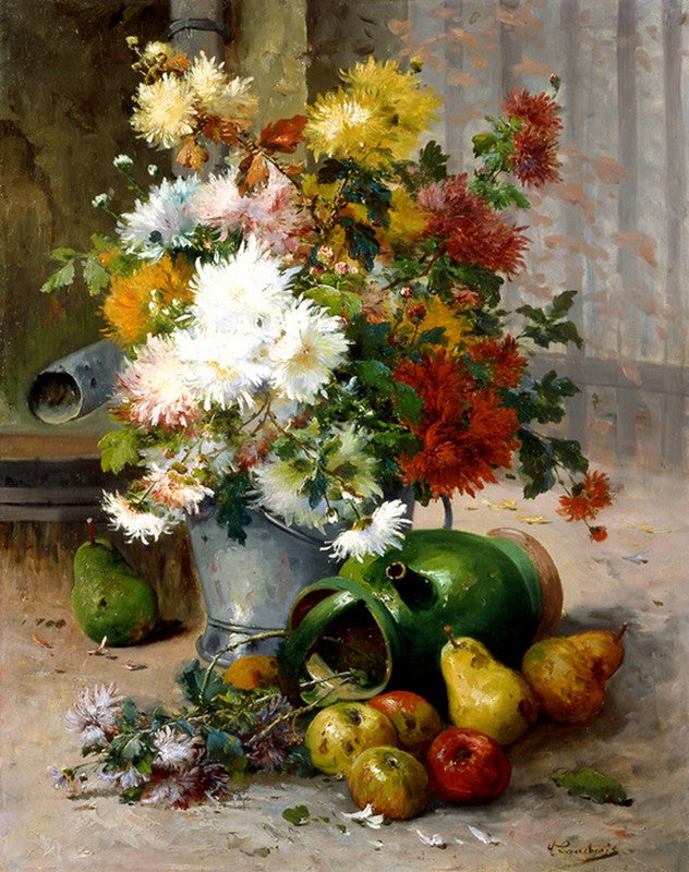 Grand Bouquet de Fleurs, vintage artwork by Eugene Henri Cauchois, 12x8" (A4) Poster