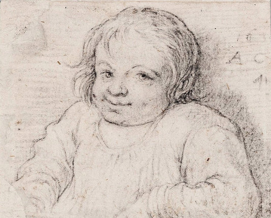 Bust of a Child, vintage artwork by Aelbert Cuyp, 12x8" (A4) Poster