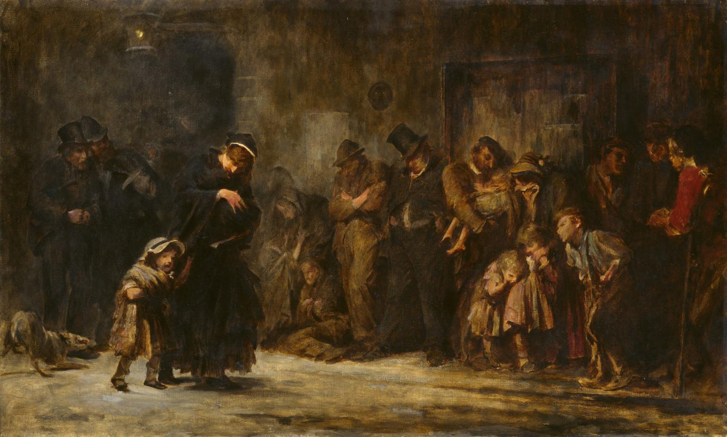 Applicants for Admission to a Casaul Ward, vintage artwork by Sir Luke Fildes, 12x8" (A4) Poster