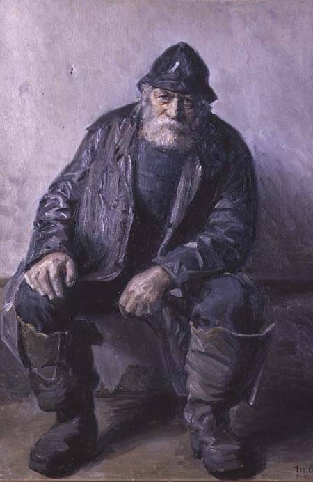 Skagen Fisherman, vintage artwork by Michael Peter Ancher, 12x8" (A4) Poster