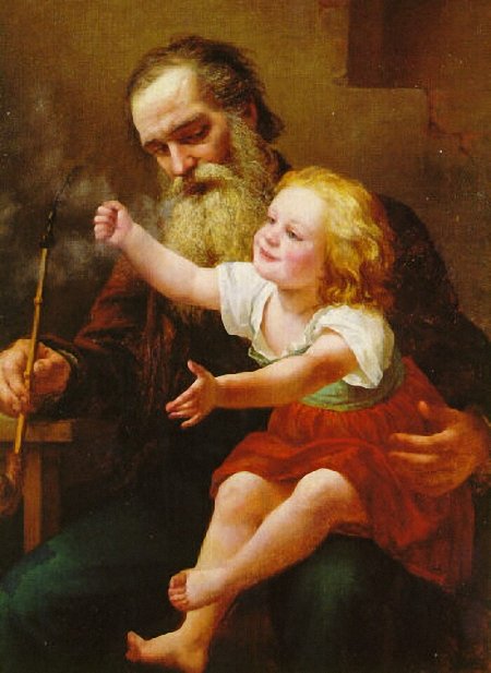 Grandfather's favorite, vintage artwork by Johanne Mathilde Dietrichson, 12x8" (A4) Poster