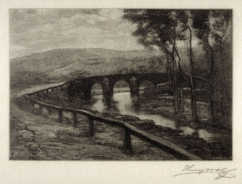 Old Normandy Bridge, vintage artwork by Homer Dodge Martin, 12x8" (A4) Poster