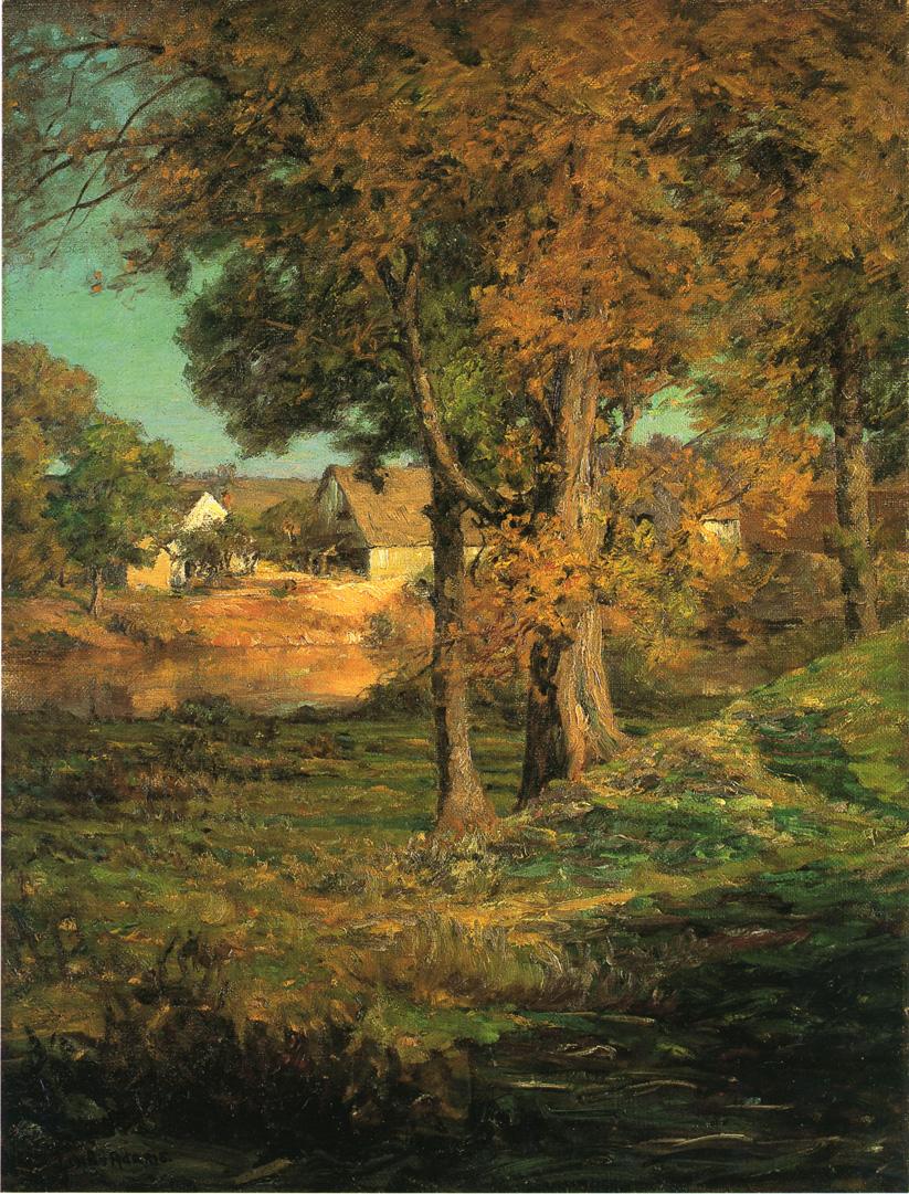 Thornberry's Pasture Brooklyn, Indiana, vintage artwork by John Ottis Adams, 12x8" (A4) Poster