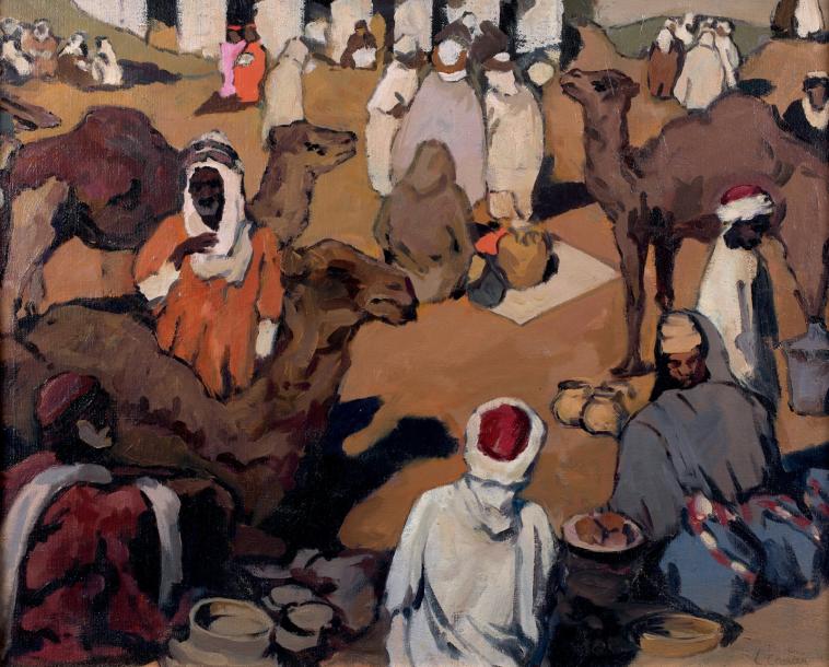 The Market (Le souk) by Léon Cauvy,16x12(A3) Poster