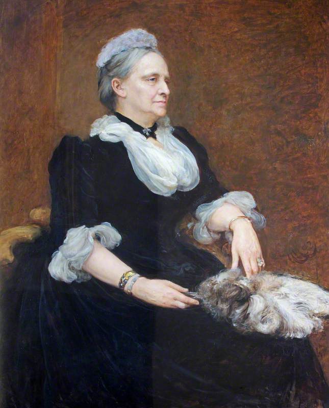 Charlotte Delafield, Mrs Richard Phelips, vintage artwork by Hubert von Herkomer, 12x8" (A4) Poster