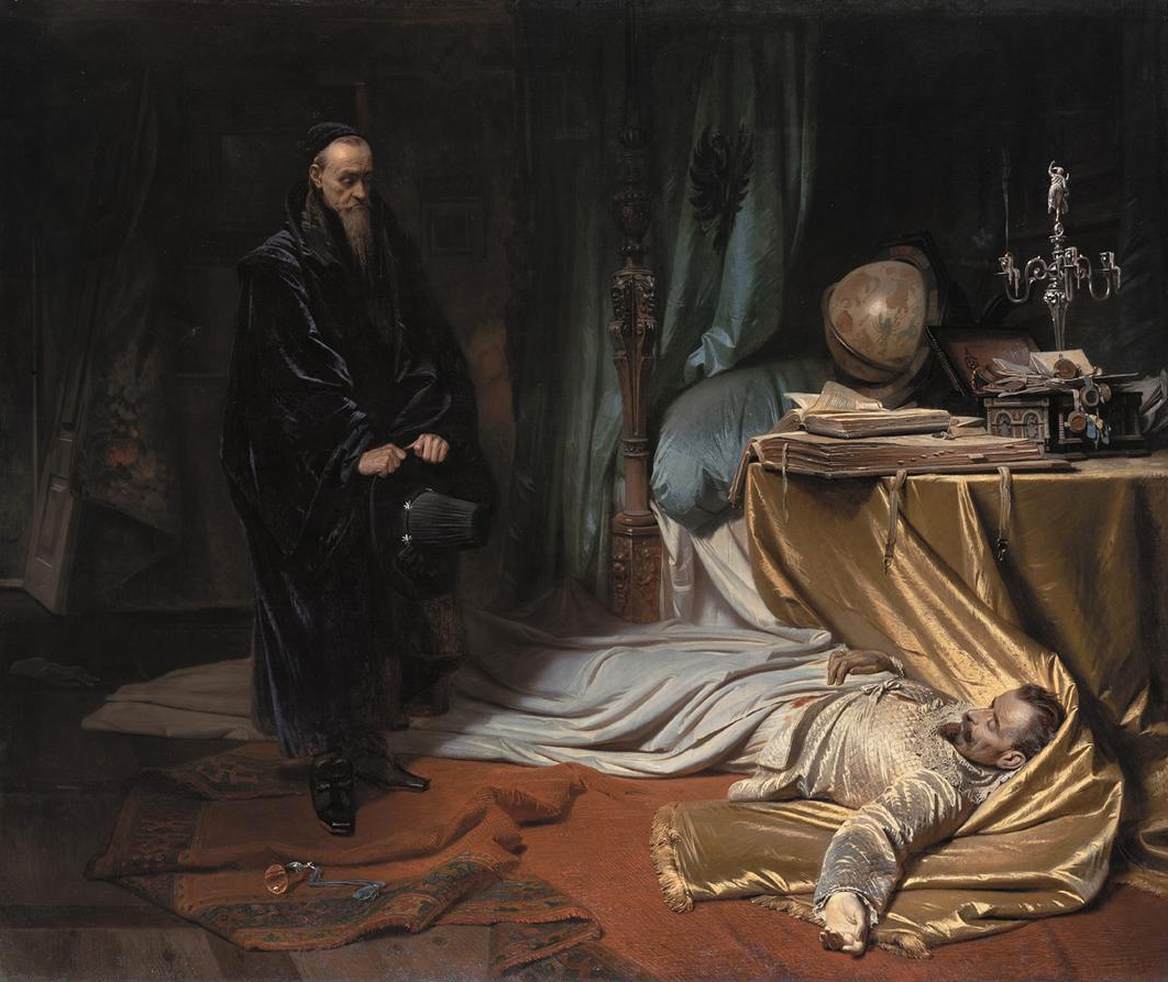 Seni in front of Wallenstein's Body, vintage artwork by Carl Theodor von Piloty, 12x8" (A4) Poster