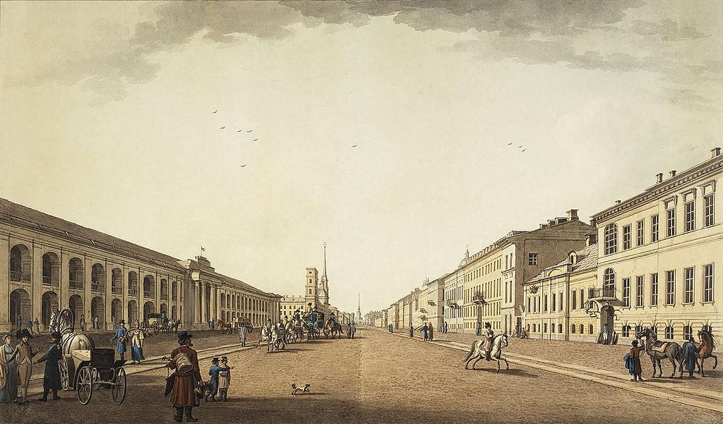 Saint Petersburg, Nevsky Prospekt, vintage artwork by Benjamin Patersen, 12x8" (A4) Poster