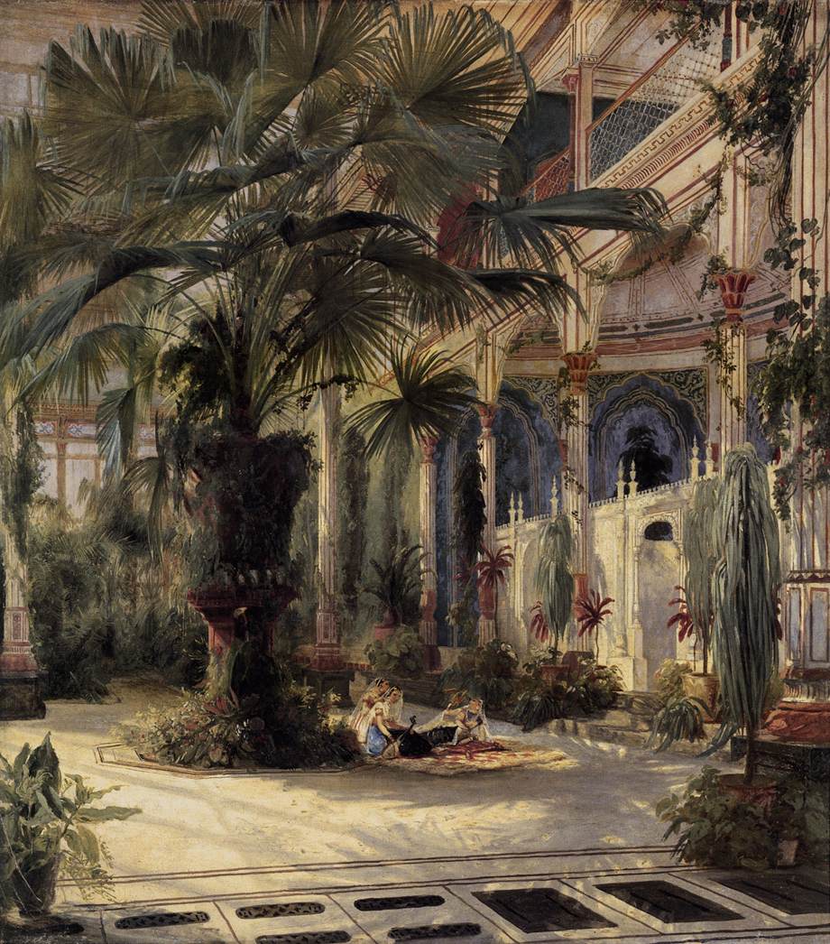 In the Palm House in Potsdam, vintage artwork by Carl Blechen, A3 (16x12") Poster Print