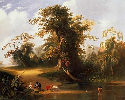 Landscape: Rural Scene, vintage artwork by George Caleb Bingham, A3 (16x12") Poster Print