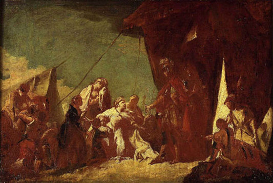 The Family of Darius with Alexander (sketch), vintage artwork by Giovanni Battista Piazzetta, 12x8" (A4) Poster