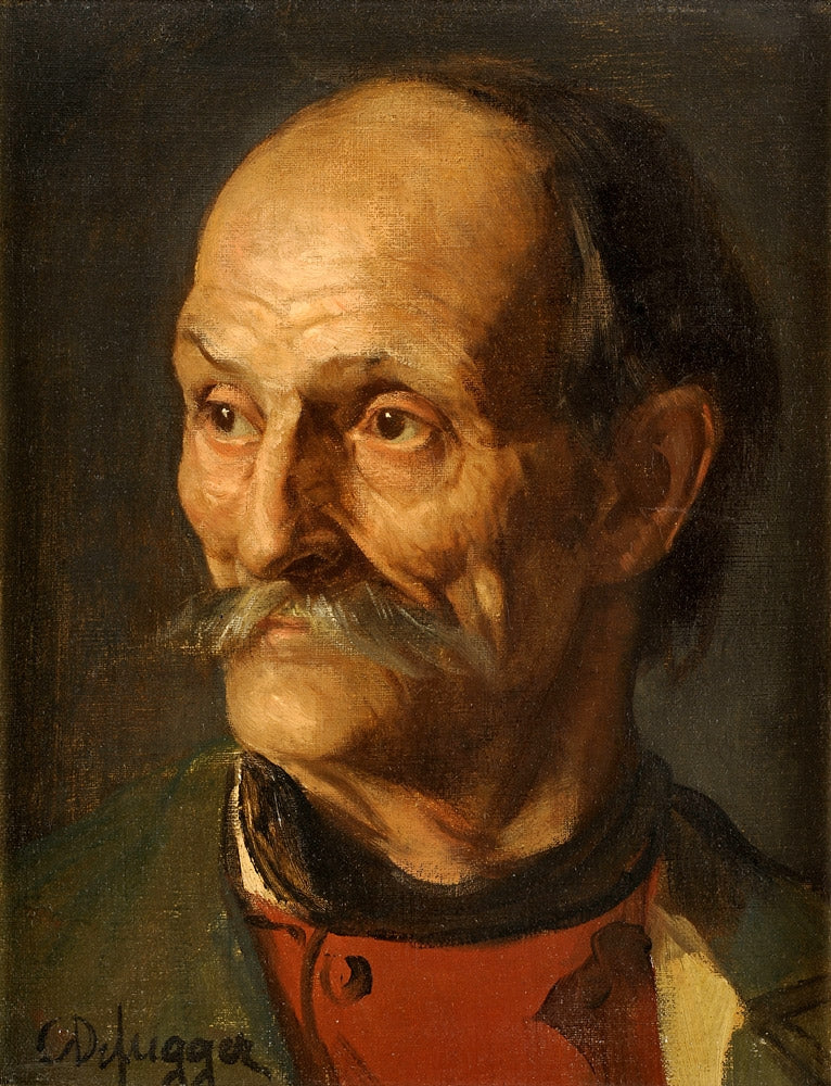 Portrait of a Tyrolean, vintage artwork by Franz von Defregger, 12x8" (A4) Poster