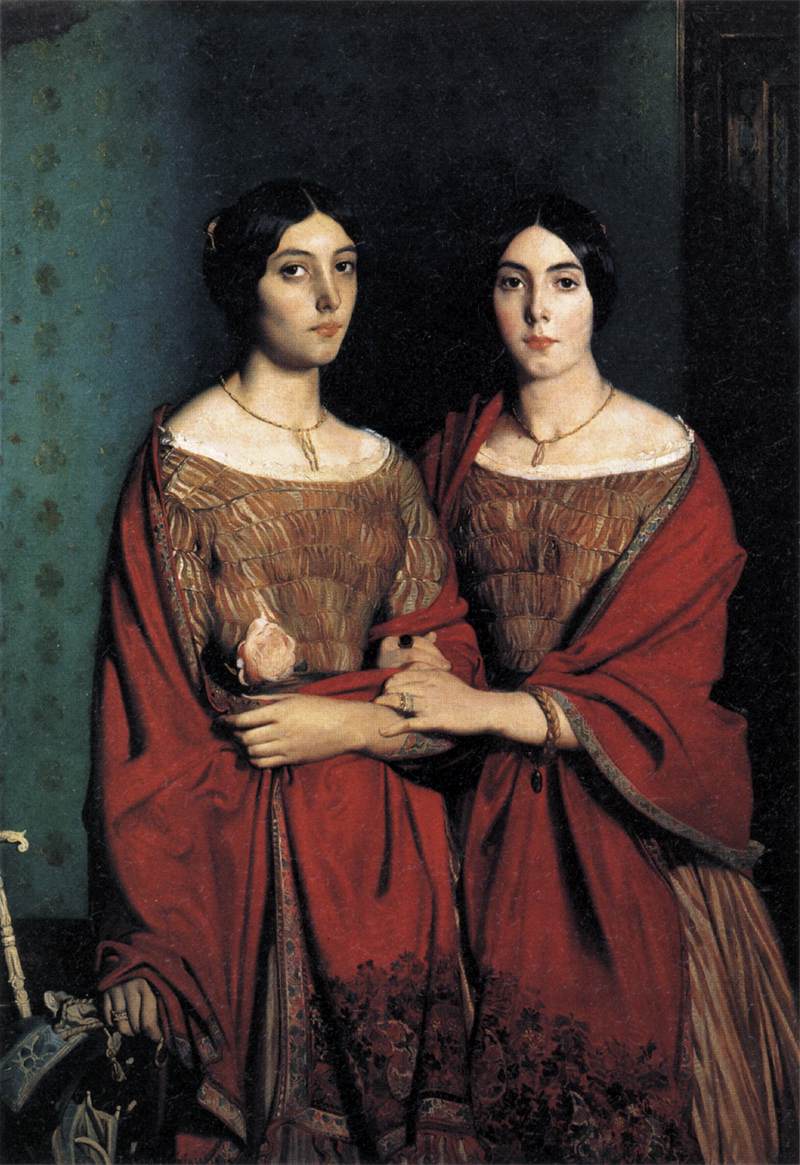 The Artist's Sisters, vintage artwork by Theodore Chasseriau, A3 (16x12") Poster Print