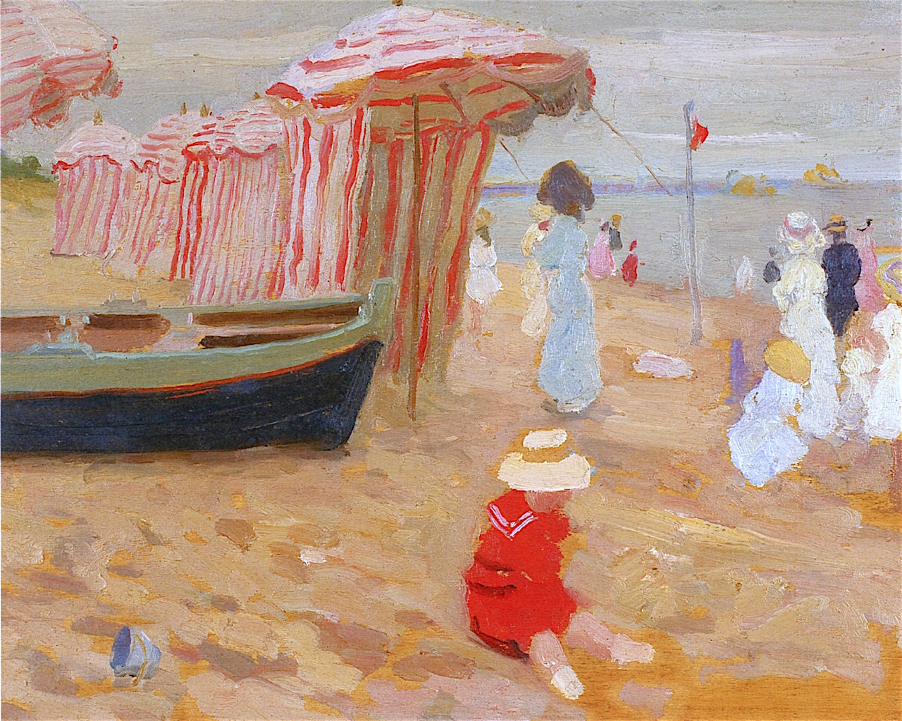 On a French Beach by Emanuel Phillips Fox,A3(16x12")Poster