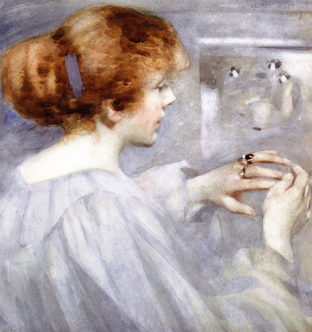 The Engagement Ring, vintage artwork by George Henry, R.A., R.S.A., R.S.W., 12x8" (A4) Poster
