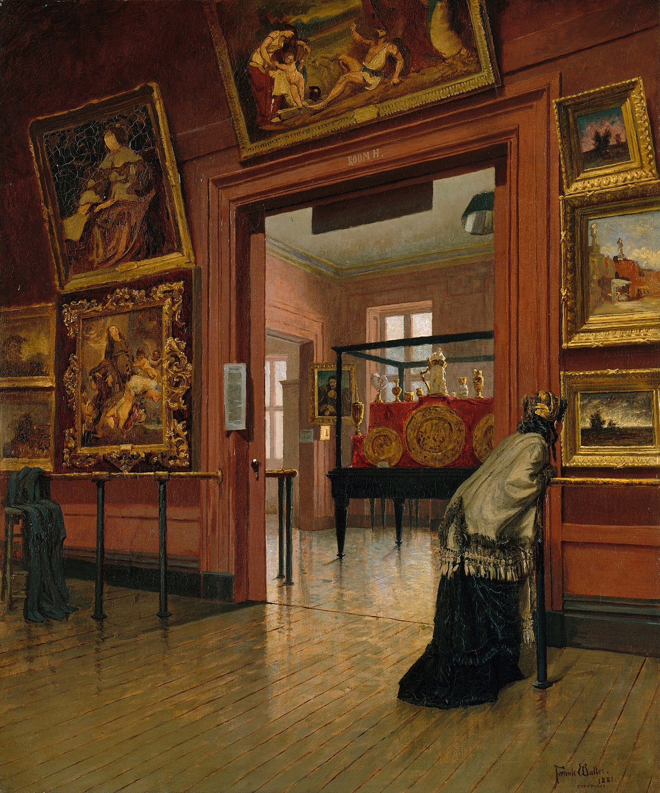 Interior View of the Metropolitan Museum of Art when in Fourteenth Street, vintage artwork by Frank Waller, 12x8" (A4) Poster