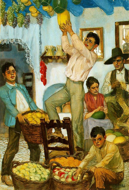 Sweet Harvest, vintage artwork by Adolfo Lozano Sidro, 12x8" (A4) Poster