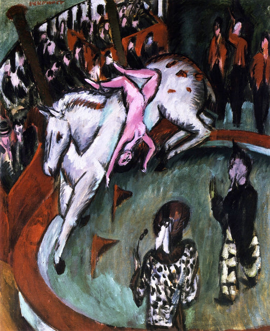 Die Zirkusreiterin, vintage artwork by Ernst Ludwig Kirchner, 12x8" (A4) Poster