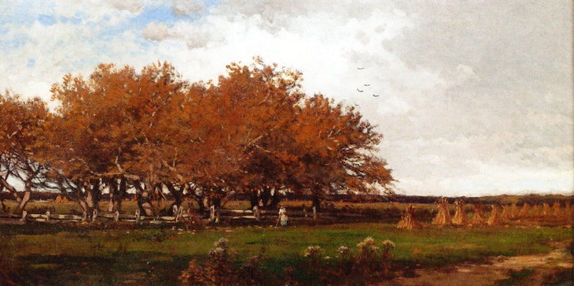 Autumn Landscape, Southampton, L.I., vintage artwork by Alfred Thompson Bricher, 12x8" (A4) Poster