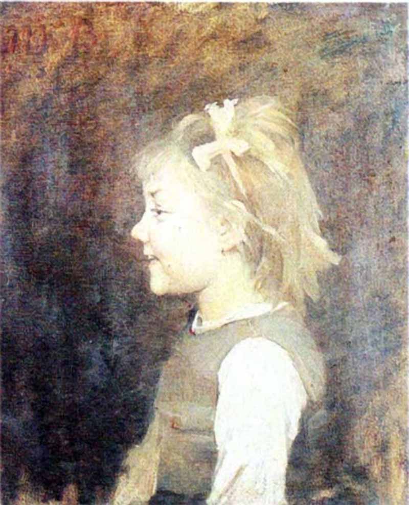 Three Smiles. Girl by Marie Bashkirtseff,A3(16x12")Poster