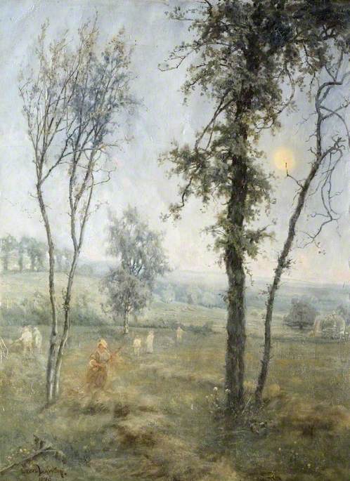 Haymaking by  Moonlight, vintage artwork by Cecil Gordon Lawson, 12x8" (A4) Poster