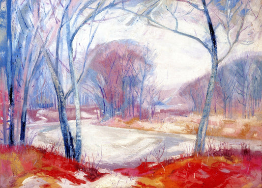 Surprising Winter Pinks, vintage artwork by Albert Henry Krehbiel, 12x8" (A4) Poster