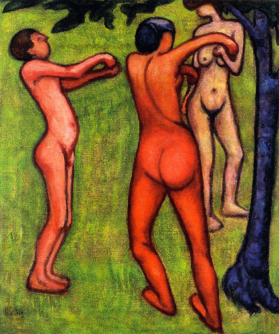Nudes in Nature, vintage artwork by Lajos Tihanyi, 12x8" (A4) Poster