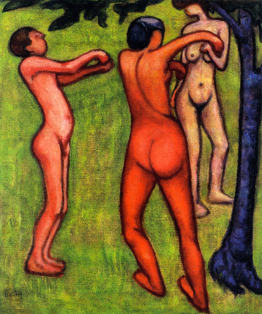 Nudes in Nature, vintage artwork by Lajos Tihanyi, 12x8" (A4) Poster