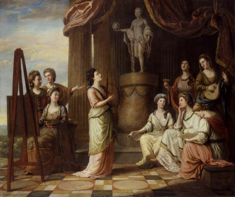 cters of the Muses in the temple of Apollo by Richard Samuel,16x12(A3) Poster