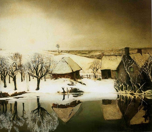 La ferm au bord de l'eau, vintage artwork by Valerius de Saedeleer, 12x8" (A4) Poster