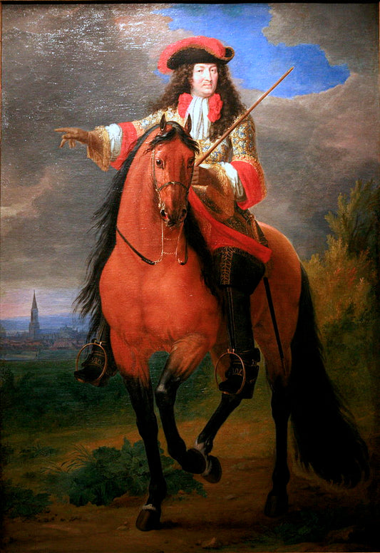 Louis XIV before Strasbourg, vintage artwork by Adam Frans van der Meulen, 12x8" (A4) Poster