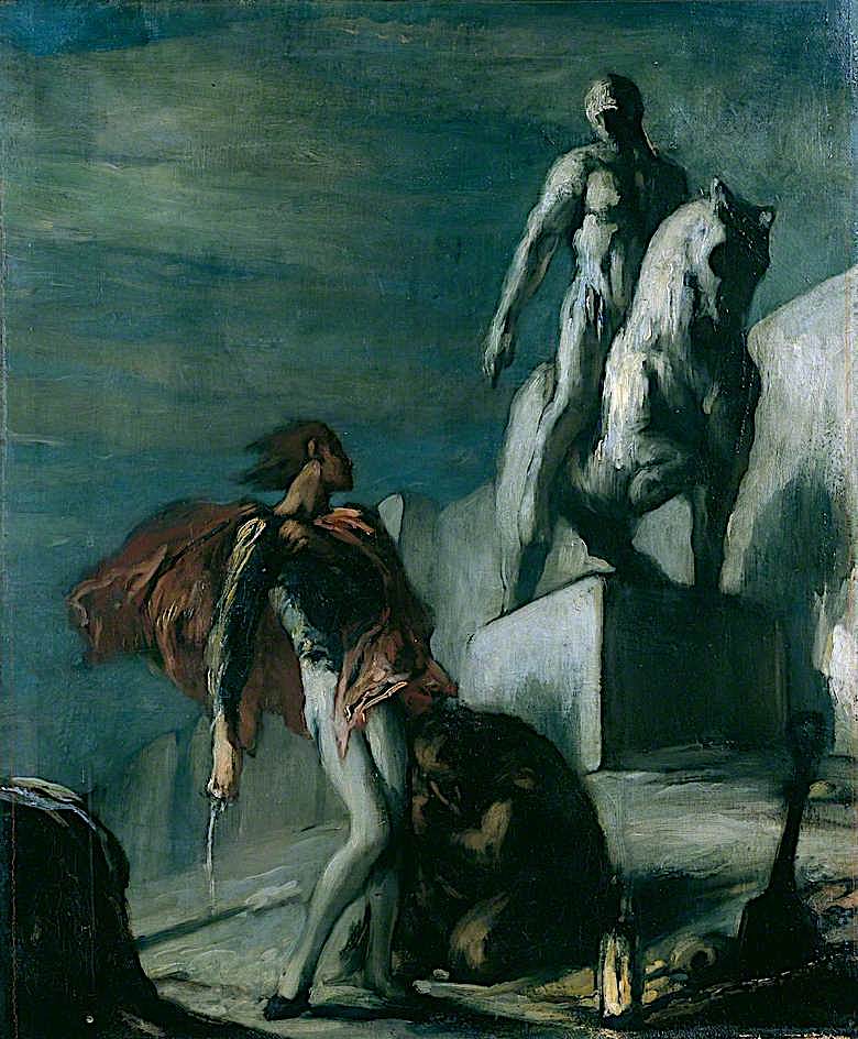 Don Giovanni and the Equestrian Statue, vintage artwork by Charles S. Ricketts, 12x8" (A4) Poster