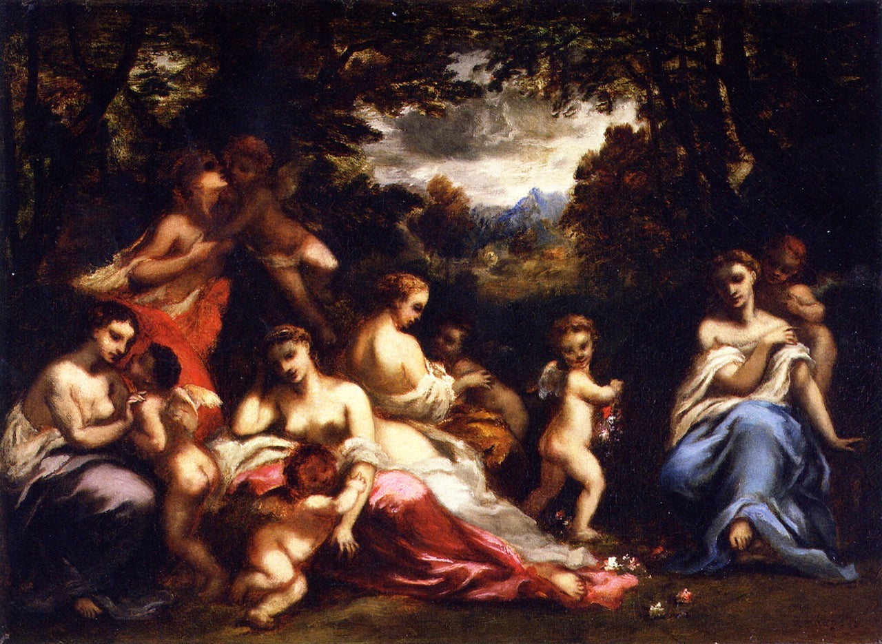 Island of Love, vintage artwork by Narcisse Dìaz de la Peña, A3 (16x12") Poster Print